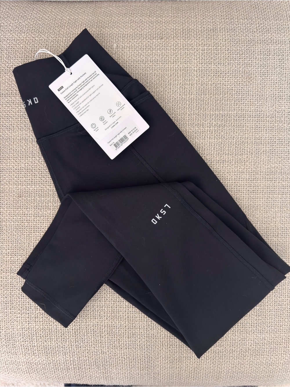 LSKD Women's Black Fusion Full Length Tights